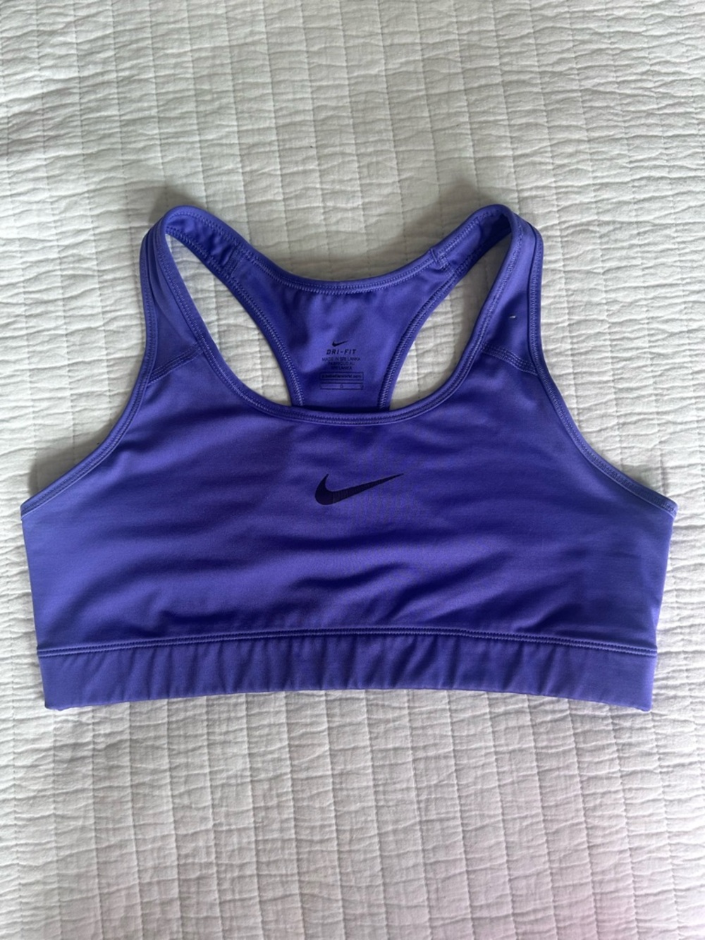 Nike Purple Racerback Sports Bra with Black Swoosh